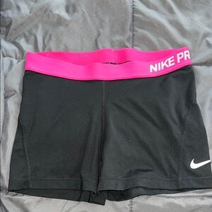 Nike Black and Pink Athletic Shorts
